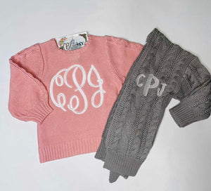 Ballet Pink Cable Knit Sweater