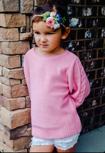 Load image into Gallery viewer, Ballet Pink Cable Knit Sweater
