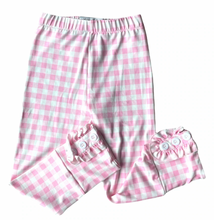 Load image into Gallery viewer, Pink Gingham Ruffle Leggings
